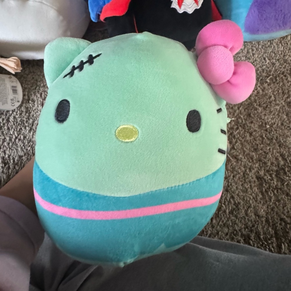 Squishmallows Mint and Pink Kitty Plush